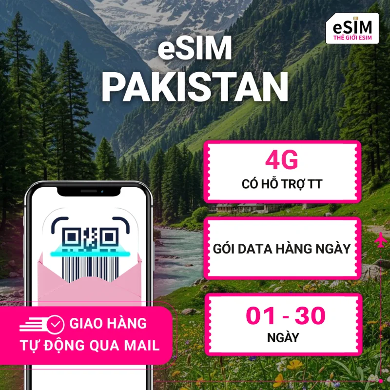 eSIM Du Lịch Pakistan 4G Jazz Tốc Độ Cao | Thế Giới eSIM