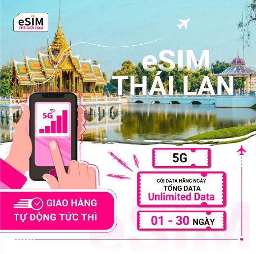 eSIM Thái Lan | True | 5G | Gói Data hằng ngày/ Tổng Data/ Unlimited Data | 01 - 30 ngày | Thanh toán theo ngày lịch | Mã QR