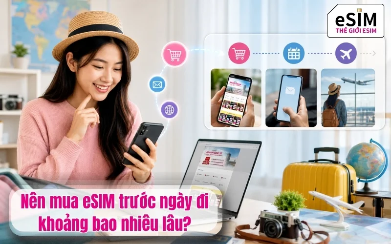 Nên mua eSIM trước ngày đi khoảng bao nhiêu lâu?
