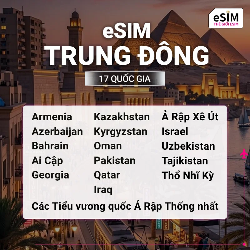 Hình 2 - eSIM eSIM Du Lịch 17 Quốc Gia Trung Đông