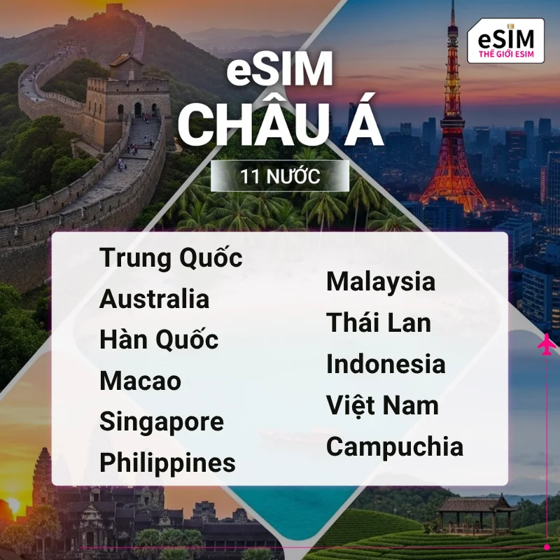 Hình 2 - eSIM eSIM Châu Á (11 nước) | 4G/5G | Gói Tổng Data 1GB - 20GB | 05 - 30 ngày | Mã QR