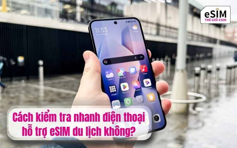 Cách kiểm tra nhanh điện thoại hỗ trợ eSIM du lịch không?