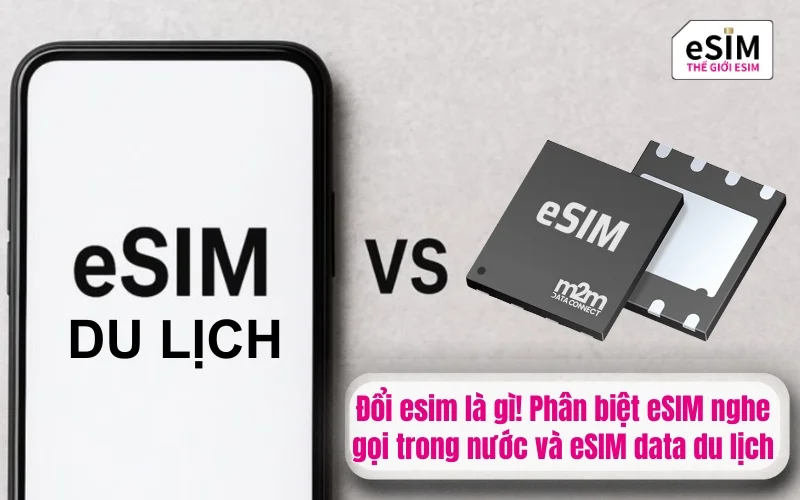 Đổi esim là gì! Phân biệt eSIM nghe gọi trong nước và eSIM data du lịch