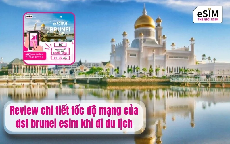 Review chi tiết tốc độ mạng của dst brunei esim khi đi du lịch