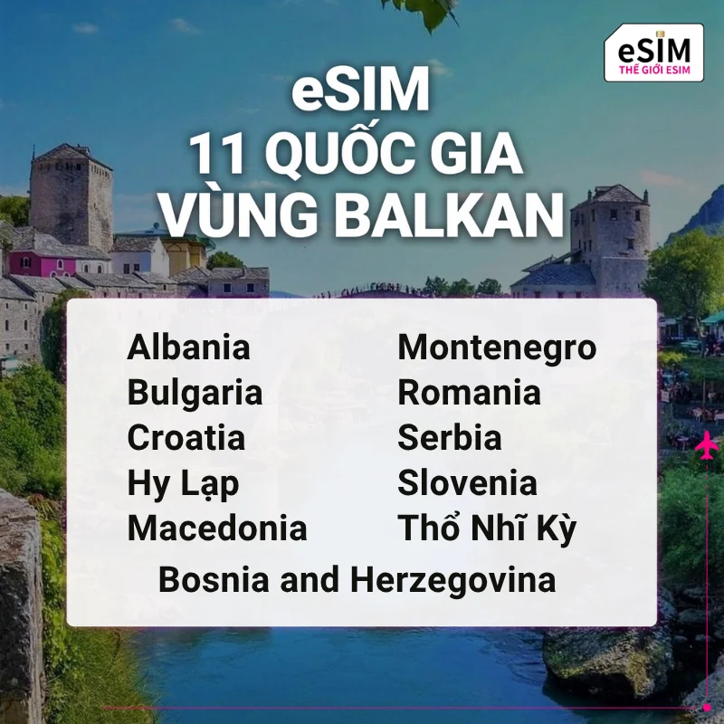 Hình 2 - eSIM eSIM 11 quốc gia vùng Balkan | 4G/ 5G | Gói Data Hằng ngày/ Tổng Data 500MB - 30GB | 01 - 30 ngày | Mã QR