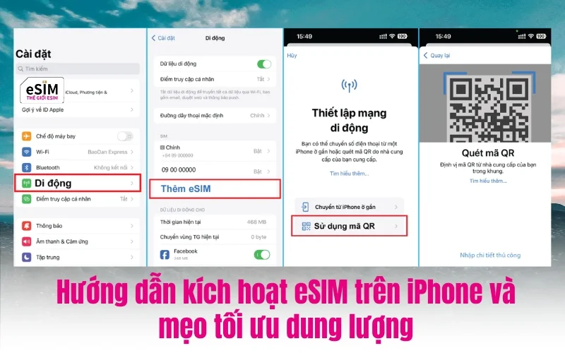 Kích hoạt eSIM trên iPhone: Hướng dẫn cài đặt và tối ưu data