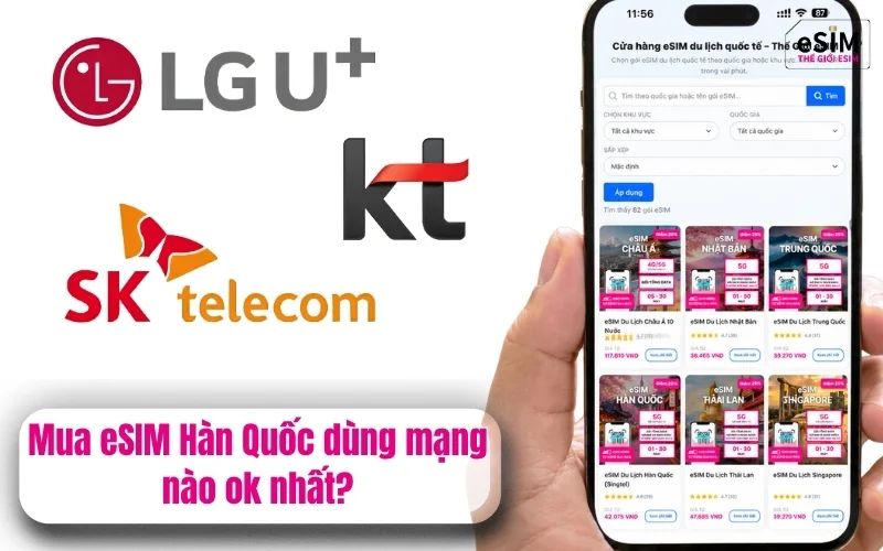Mua eSIM Hàn Quốc dùng mạng nào ok nhất?