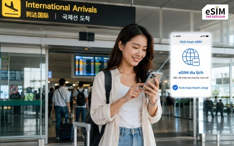 Sử dụng esim du lịch quốc tế gi&uacute;p kết nối Internet tốc độ cao chủ động, an to&agrave;n v&agrave; tiết kiệm