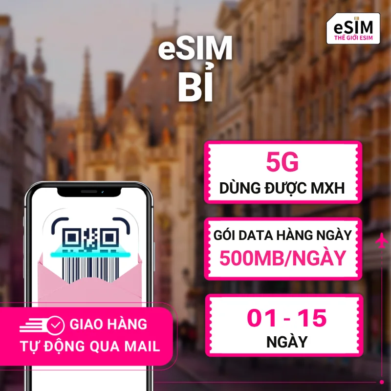 eSIM Du Lịch Bỉ