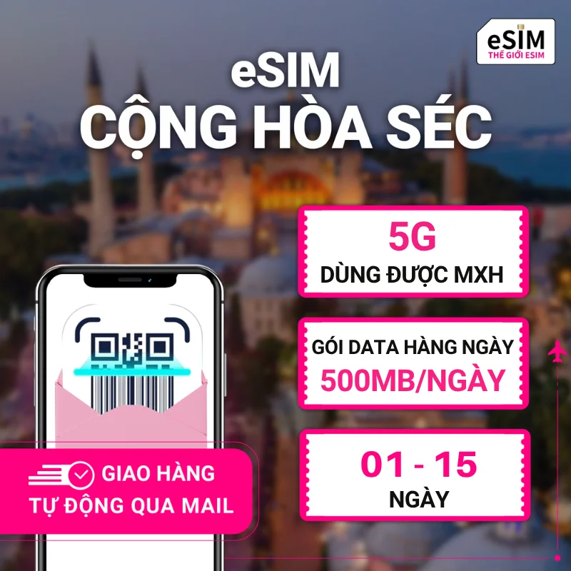 eSIM Du Lịch Cộng Hòa Séc