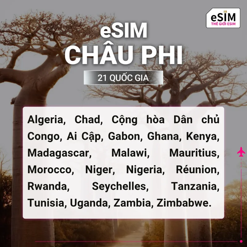 Hình 2 - eSIM eSIM Du Lịch Châu Phi 21 quốc gia