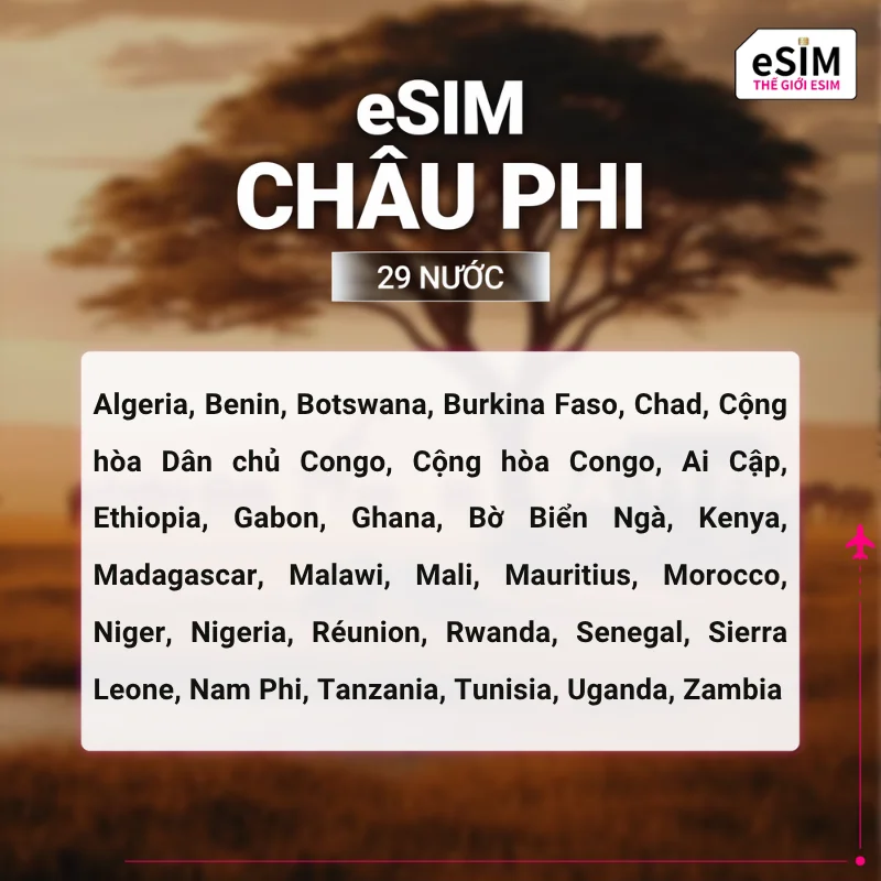 Hình 2 - eSIM eSIM Du Lich Châu Phi 29 Quốc Gia