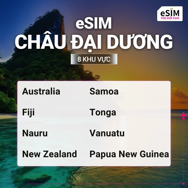 Hình 2 - eSIM eSIM Du Lịch Châu Đại Dương 8 Nước