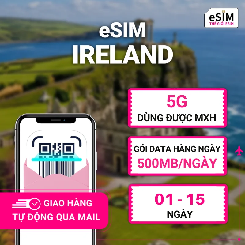eSIM Du Lịch Ireland