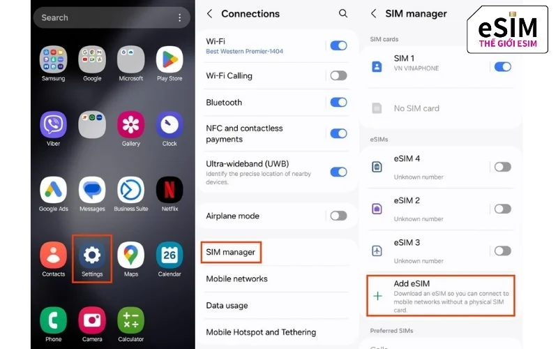 C&agrave;i đặt eSIM tr&ecirc;n Android qua m&atilde; QR nhanh ch&oacute;ng, đơn giản, kh&ocirc;ng cần th&aacute;o SIM vật l&yacute;