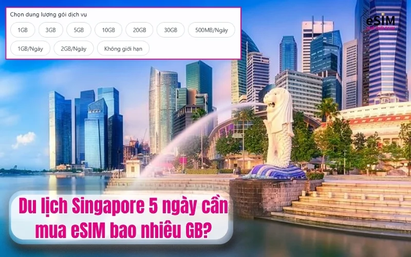 Du lịch Singapore 5 ngày cần mua eSIM bao nhiêu GB?