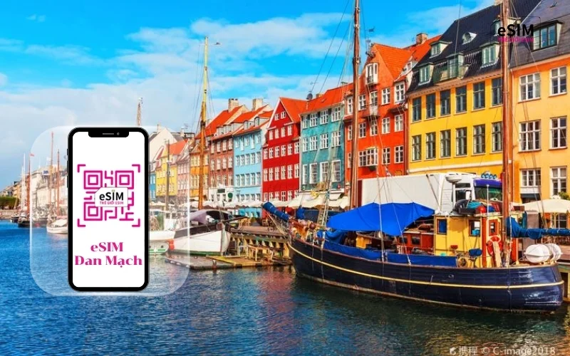 eSIM du lịch Đan Mạch không cần tháo SIM chính, thuận tiện cho chuyến đi quốc tế.