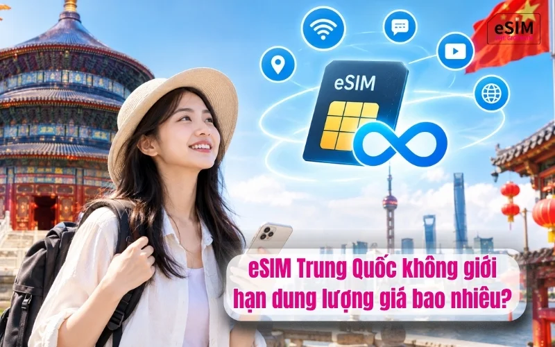 eSIM Trung Quốc không giới hạn dung lượng giá bao nhiêu?