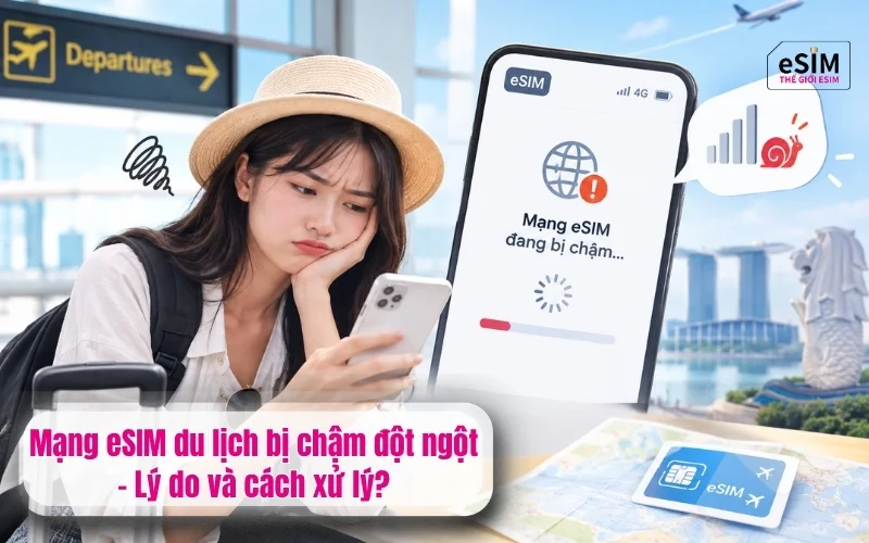 Mạng eSIM du lịch bị chậm đột ngột - Lý do và cách xử lý?