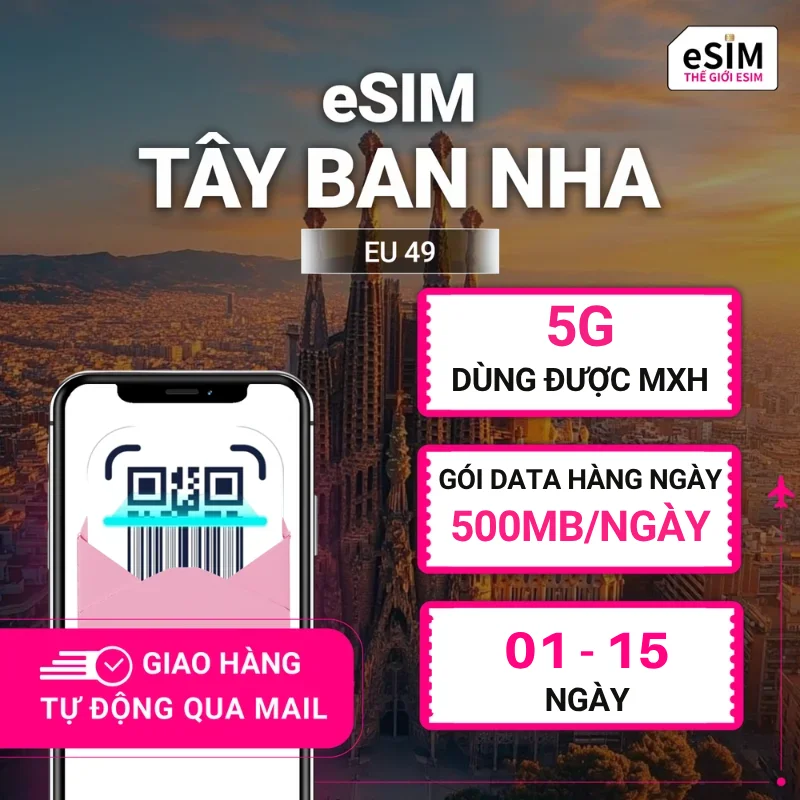 eSIM Du Lịch Tây Ban Nha